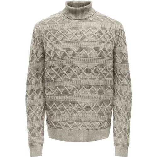 Herren Rollkragen Strickpullover , Herren, Größe: S - Only & Sons - Modalova