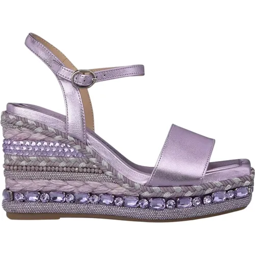 Rhinestone Wedge Sandal , female, Sizes: 7 UK, 6 UK, 5 UK, 8 UK, 4 UK - Alma en Pena - Modalova