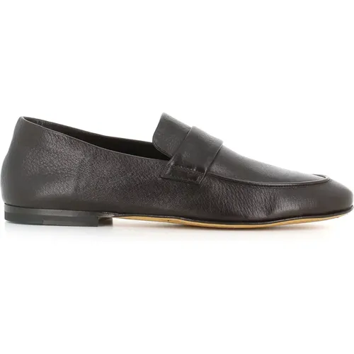 Loafers, male, , Size: 9 US Ebony Leather Loafers - Officine Creative - Modalova