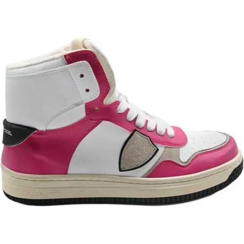 Lion High Mixage Fuxia Sneakers , Damen, Größe: 41 EU - Philippe Model - Modalova