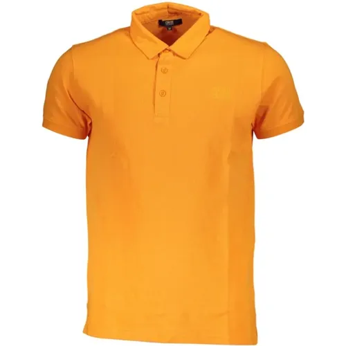 Orangefarbenes Baumwoll-Poloshirt mit gesticktem Logo , Herren, Größe: L - Cavalli Class - Modalova