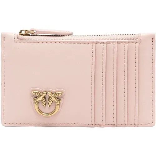 Rose Logo Card Holder with Coin Pocket , female, Sizes: ONE SIZE - pinko - Modalova