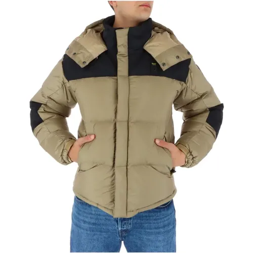 Winter Jackets, male, , Size: S Hooded Puffer Jacket - Blauer - Modalova