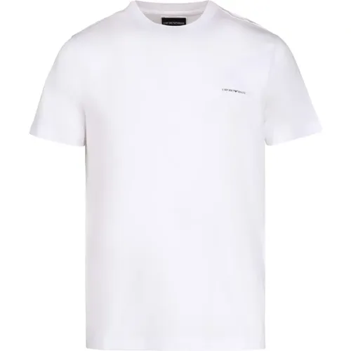 Logo Print Baumwoll T-Shirt - Emporio Armani - Modalova