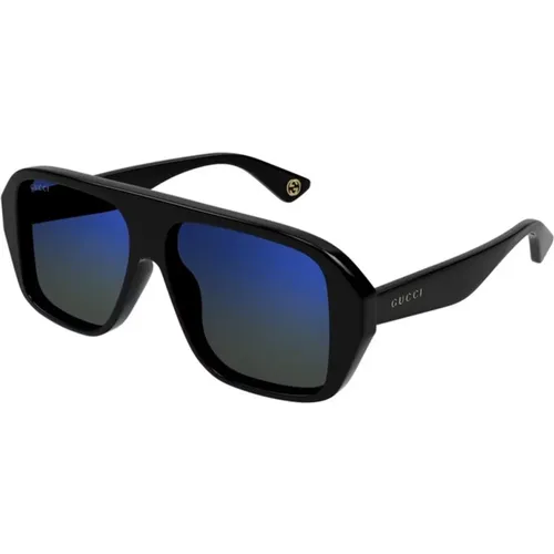 Stylish Sunglasses with Blue Lenses , male, Sizes: 57 MM - Gucci - Modalova