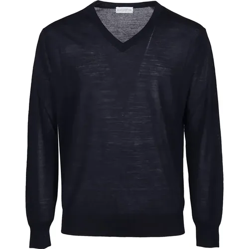 Navy Plain Sweater , male, Sizes: L, XL - Ballantyne - Modalova