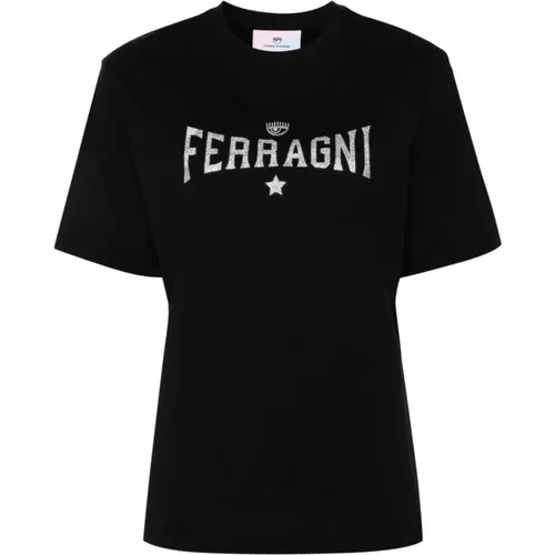 Schwarze T-Shirts und Polos von Chiara Ferragni , Damen, Größe: XS - Chiara Ferragni Collection - Modalova