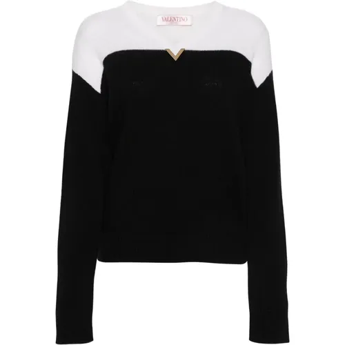 Two-tone sweater , female, Sizes: L - Valentino Garavani - Modalova