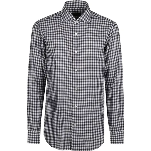 Bianco/Blu Neck Shirt , male, Sizes: XL - Barba Napoli - Modalova