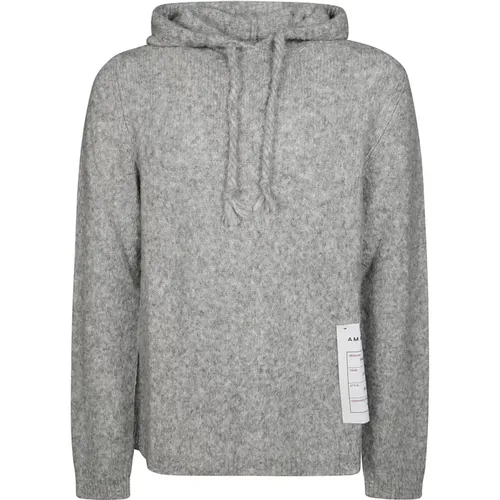 Hooded mouline sweater , male, Sizes: XL, L, S - Amaránto - Modalova