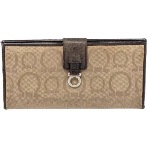 Pre-owned Wallets, female, , Size: ONE SIZE Pre-owned Canvas wallets - Salvatore Ferragamo Pre-owned - Modalova