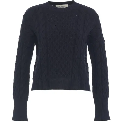 Luxuriöser Cable Knit Sweater , Damen, Größe: S - KAOS - Modalova