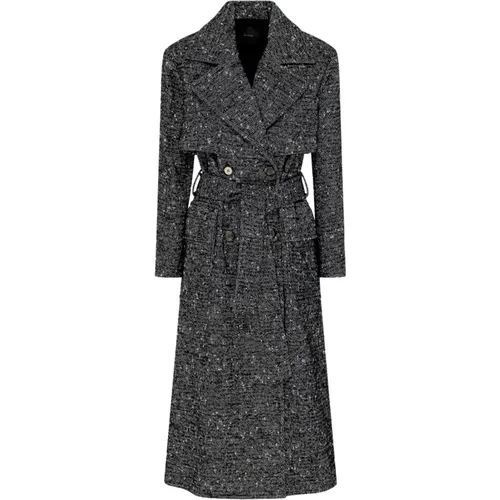 Double-Breasted Coats, female, , Size: 3XS Tweed Double-Breasted Coat - pinko - Modalova