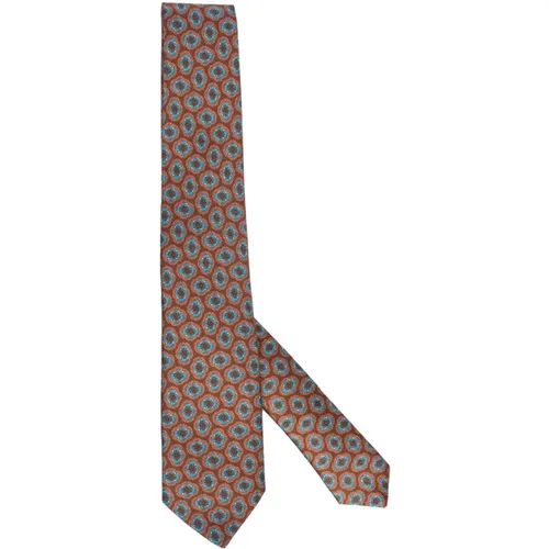 Ties, male, , Size: ONE SIZE Handmade Silk Tie with Seven Folds - Kiton - Modalova