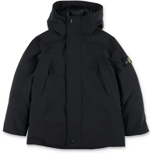 Schwarzer Parka Hoodie Oberbekleidung Aw24 - Stone Island - Modalova