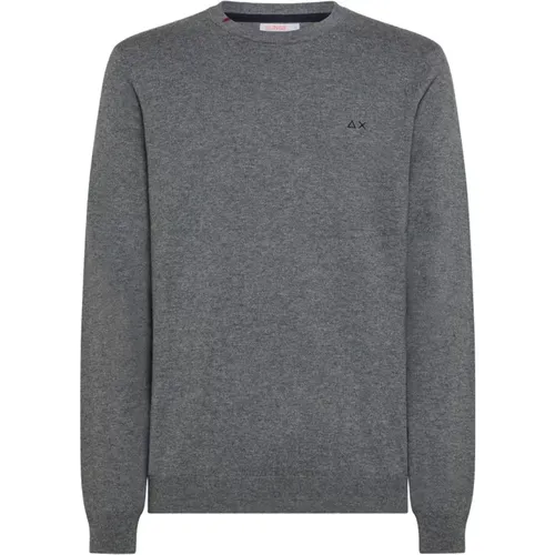 Herren Grauer Pullover , Herren, Größe: 3XL - Sun68 - Modalova