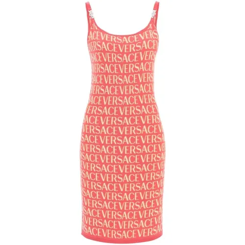 Pink Dress Sleeveless Round Neck , female, Sizes: XS, 2XS - Versace - Modalova