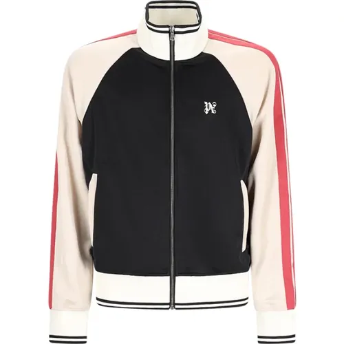 Zip-throughs, male, , Size: M Monogram Track Jacket - Palm Angels - Modalova