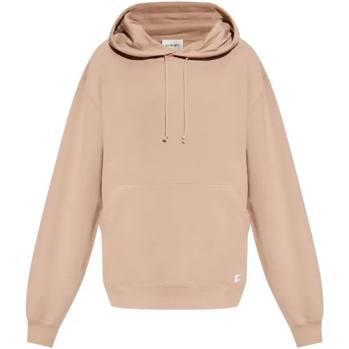 Rosa Kapuzenpullover mit Logoetikett - Saint Laurent - Modalova