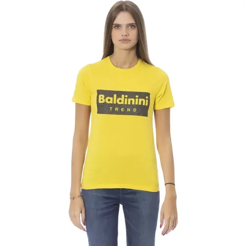 Trendige Baumwolltops T-Shirt , Damen, Größe: S - Baldinini - Modalova