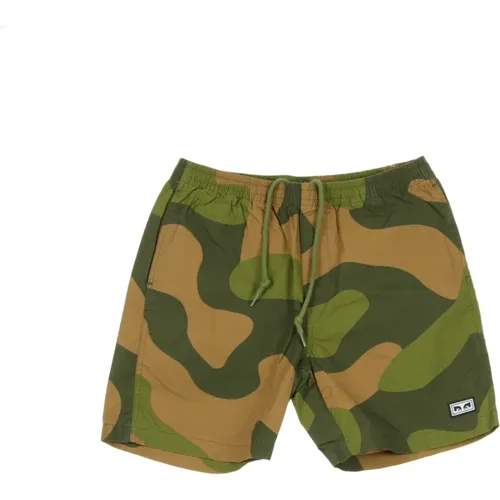 Beachwear, male, , Size: S Jungle Camo Shorts - Obey - Modalova