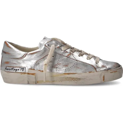 Sneakers, female, , Size: 8 US Silver Tennis Sneakers Women - Philippe Model - Modalova