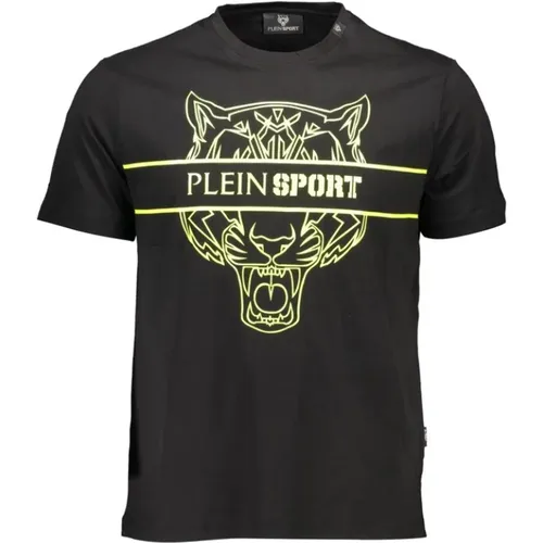 Cotton T-Shirt with Round Neck and Logo , male, Sizes: M - Plein Sport - Modalova