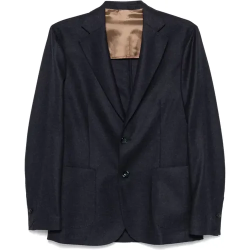 Wool Cashmere Jacket 2 Buttons Italy , male, Sizes: L, 3XL, 2XL, M, XL - Barba - Modalova