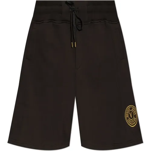 Casual Shorts, male, , Size: L Shorts with embroidered logo - Versace Jeans Couture - Modalova