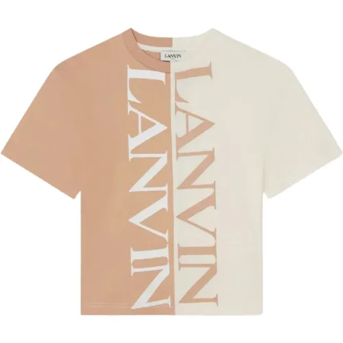 Kinder T-Shirt mit Doppellogo - Lanvin - Modalova