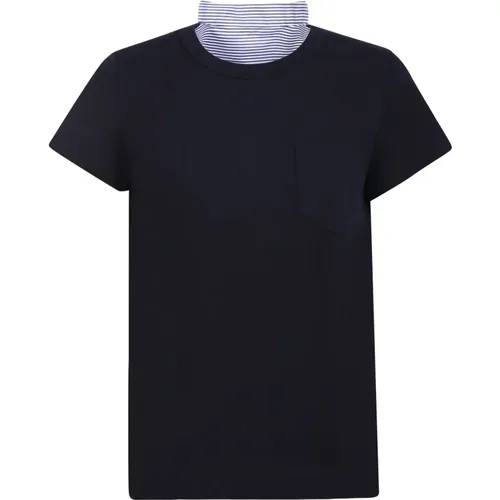 Blaues Falten T-Shirt Sacai - Sacai - Modalova