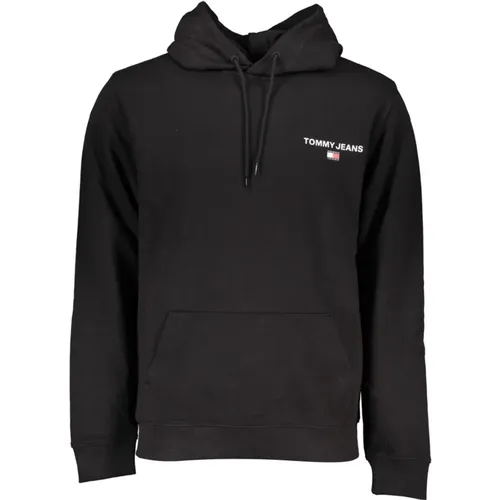 Schwarzer Hoodie mit Logo-Print , Herren, Größe: S - Tommy Hilfiger - Modalova