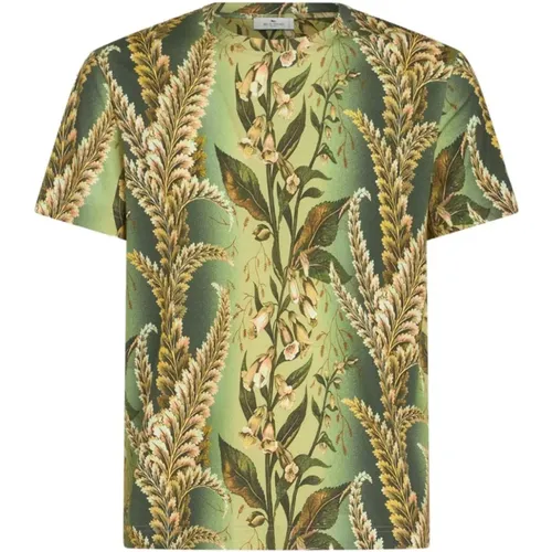 T-Shirts, male, , Size: L Leaf Print T-shirts and Polos - ETRO - Modalova