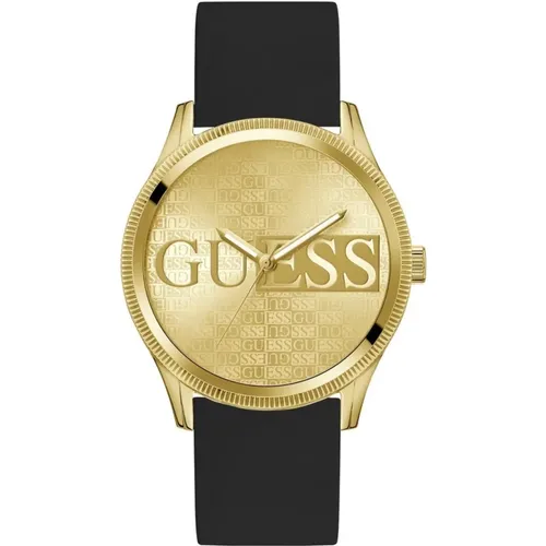 Watches, male, , Size: ONE SIZE Reputation Black Gold Watch - Guess - Modalova