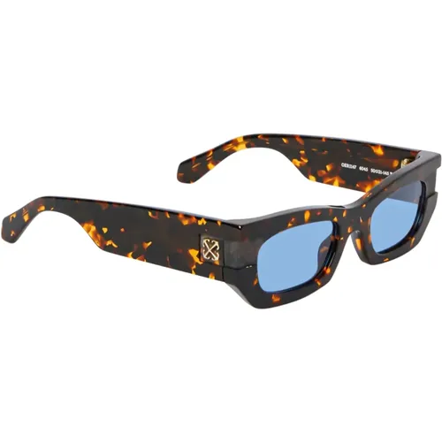 Sunglasses, unisex, , Size: 50 MM Rectangular Sunglasses Belleville Havana Glossy - Off White - Modalova