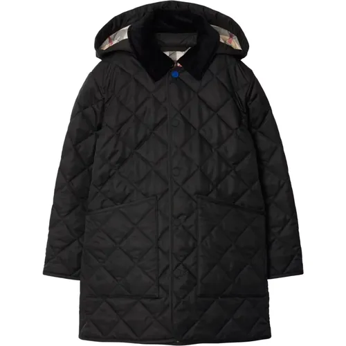 Kinder Schwarze Diamant-Steppjacke - Burberry - Modalova