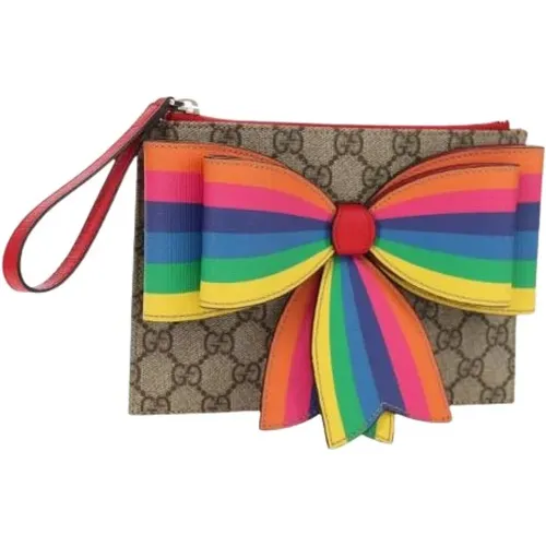 Pre-owned Clutches, female, , Size: ONE SIZE Pre-owned Plastic Pouch Clutch - Gucci Vintage - Modalova