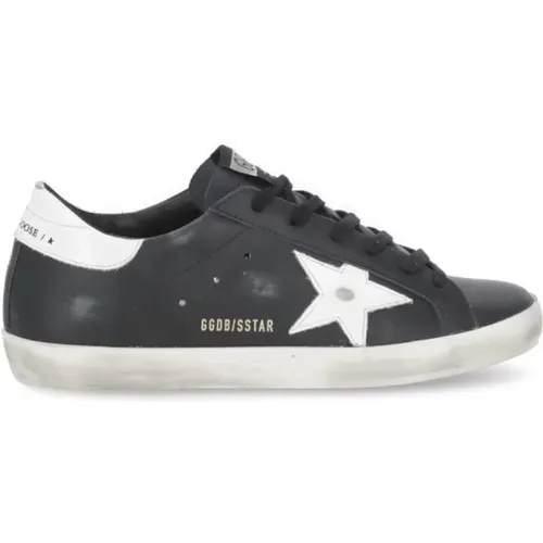 Schwarze Ledersneakers mit Ikonischem Stern - Golden Goose - Modalova