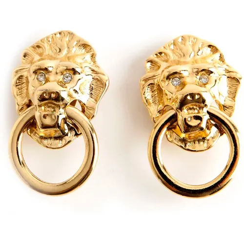 Lion ring clip earrings , female, Sizes: ONE SIZE - Kenneth Jay Lane Pre-owned - Modalova