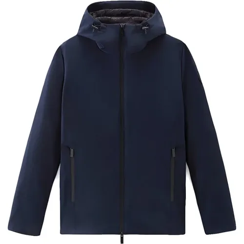 Men`s Soft S Jacket with Hood , male, Sizes: L, 2XL - Woolrich - Modalova