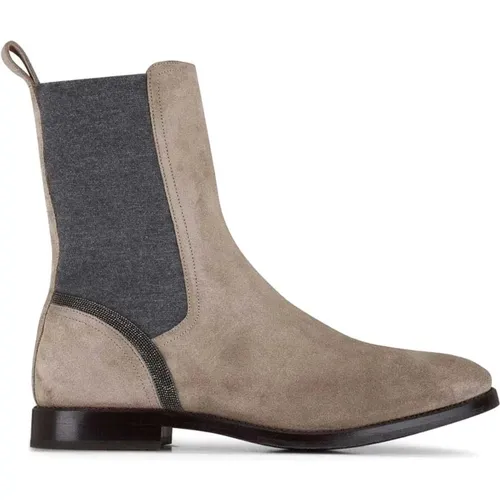 Suede Boots , female, Sizes: 3 UK - BRUNELLO CUCINELLI - Modalova