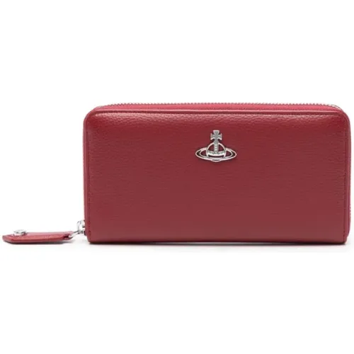 Wallet with Signature Orb Detail , female, Sizes: ONE SIZE - Vivienne Westwood - Modalova