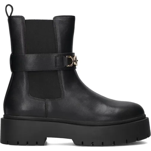 Schwarze Chelsea Boots Eleganter Stil , Damen, Größe: 36 EU - Twinset - Modalova