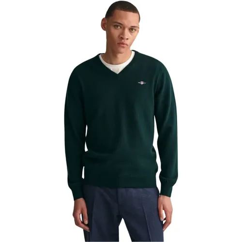 Classic V-Neck Wool Sweater , male, Sizes: 2XL, M - Gant - Modalova