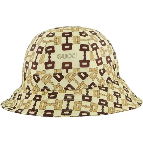 Horsebit-Print Bucket Hat , female, Sizes: S - Gucci - Modalova