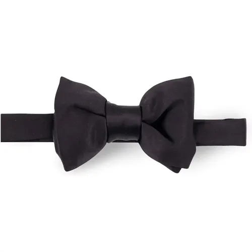 Bowties, male, , Size: ONE SIZE Satin Bow Tie with Metal Hook - Tom Ford - Modalova