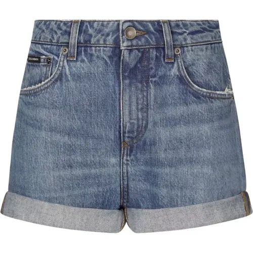 Blaue Denim-Shorts für Frauen , Damen, Größe: XS - Dolce & Gabbana - Modalova