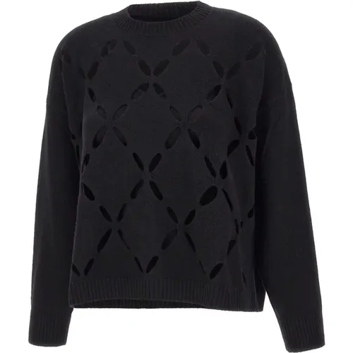 Round-neck Knitwear, female, , Size: XL Wool Jumper with Cut-out Detailing - Liu Jo - Modalova