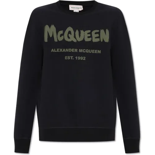 Sweatshirt with logo , male, Sizes: L, XL, S, M - alexander mcqueen - Modalova