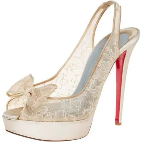 Pre-owned Lace sandals , female, Sizes: 7 UK - Christian Louboutin Pre-owned - Modalova